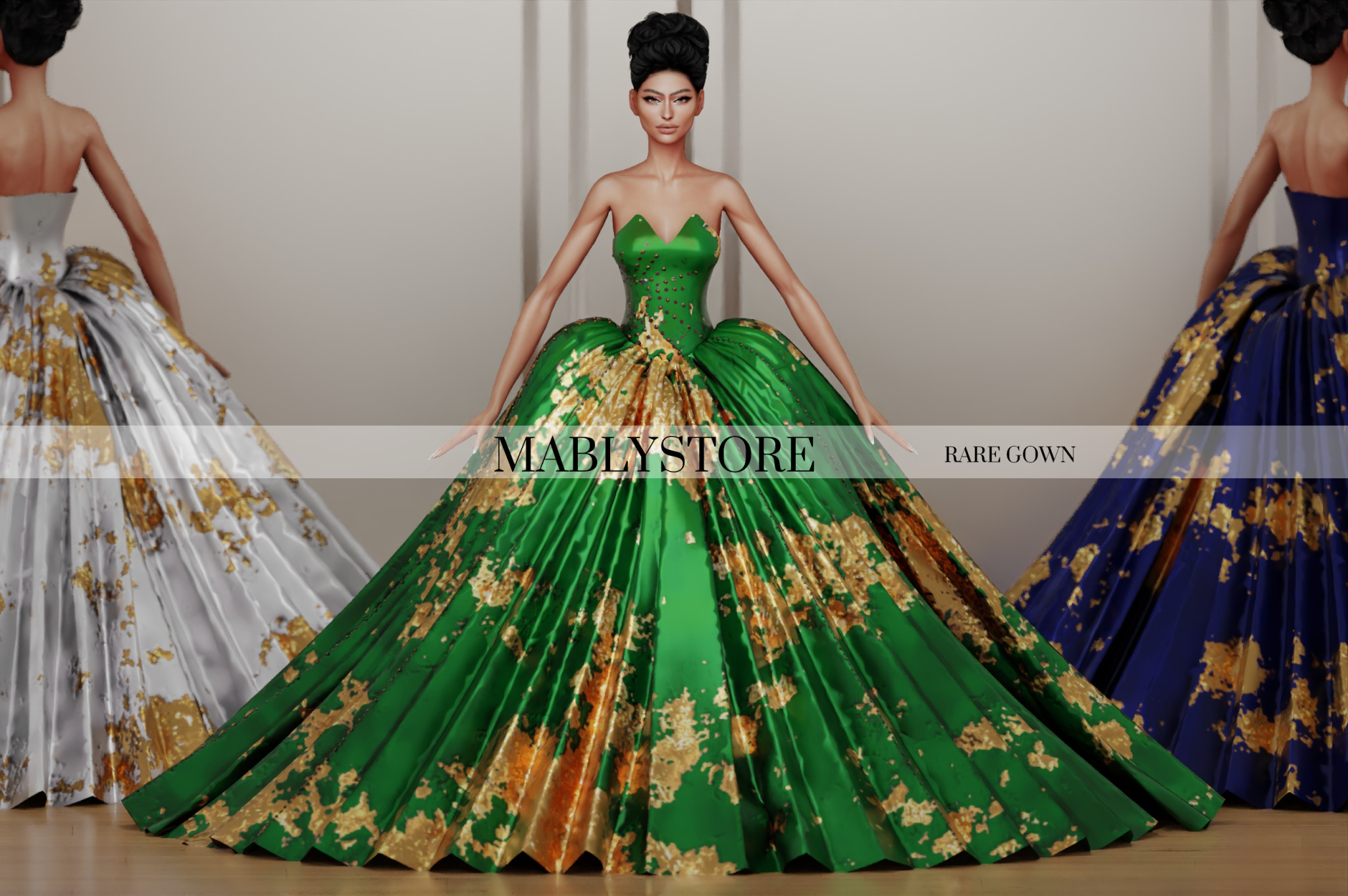 ⚜️💚MablyStore - Rare Gown 💚⚜️ для Симс 4. Скачать мод