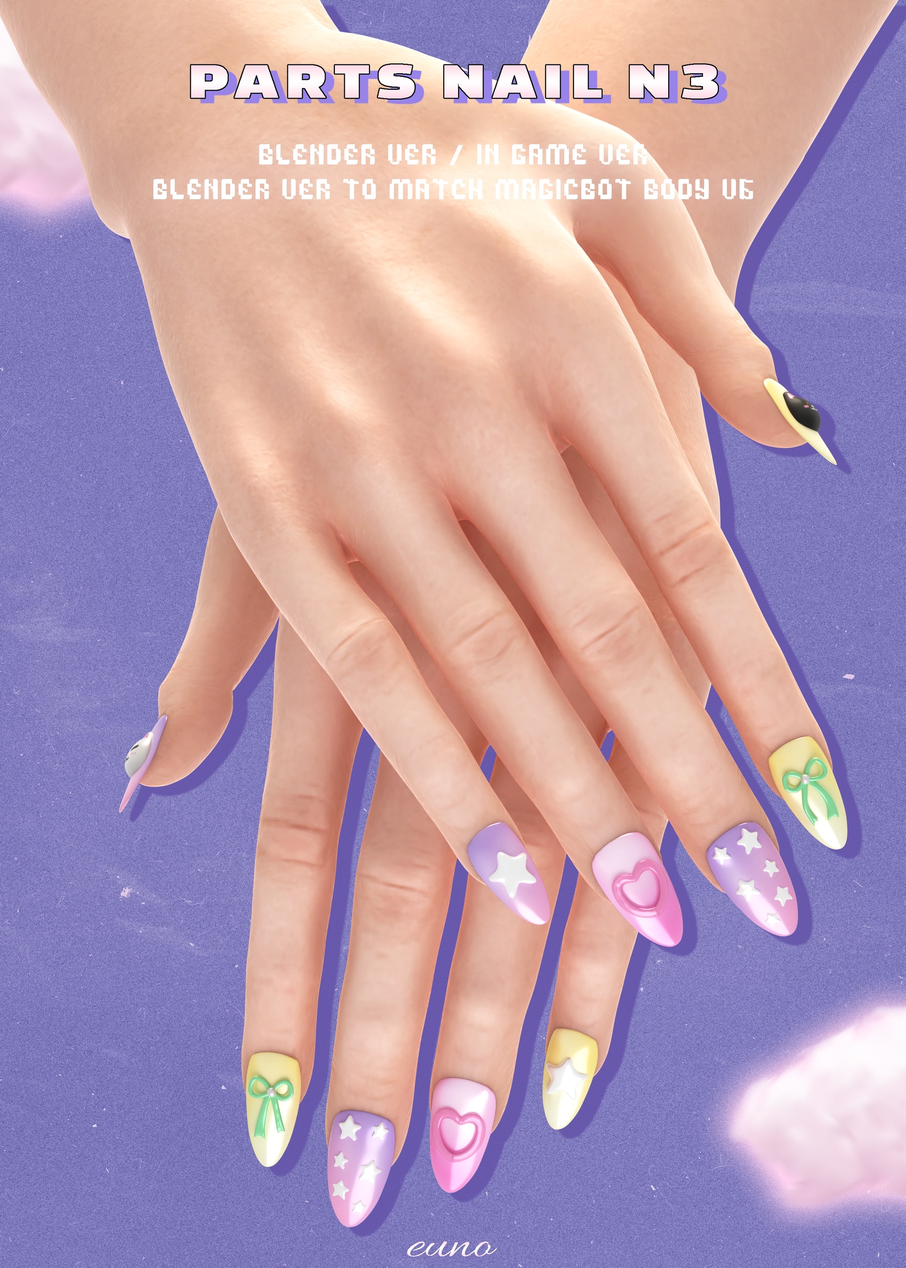 Маникюр - parts nail n3💅 для Симс 4. Скачать мод