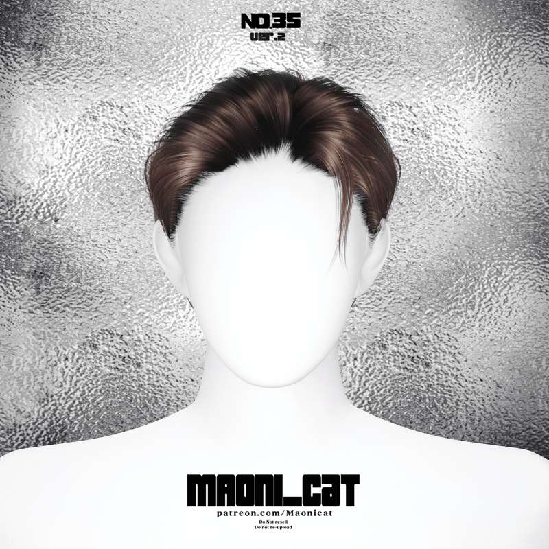 MaoniCat - Hair No.35 Ver.2 для Симс 4. Скачать мод