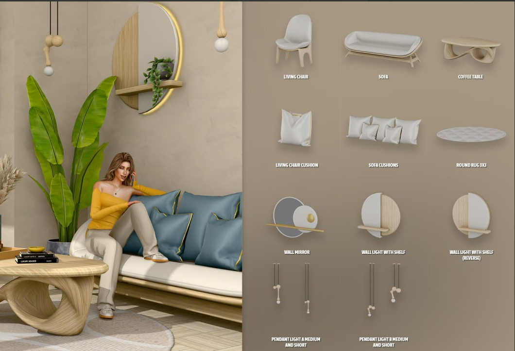 Modco - Meridian Living Room для Симс 4. Скачать мод