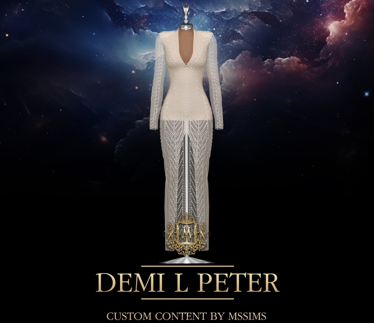 Mssims - Demi L Peter Gown.  для Симс 4. Скачать мод