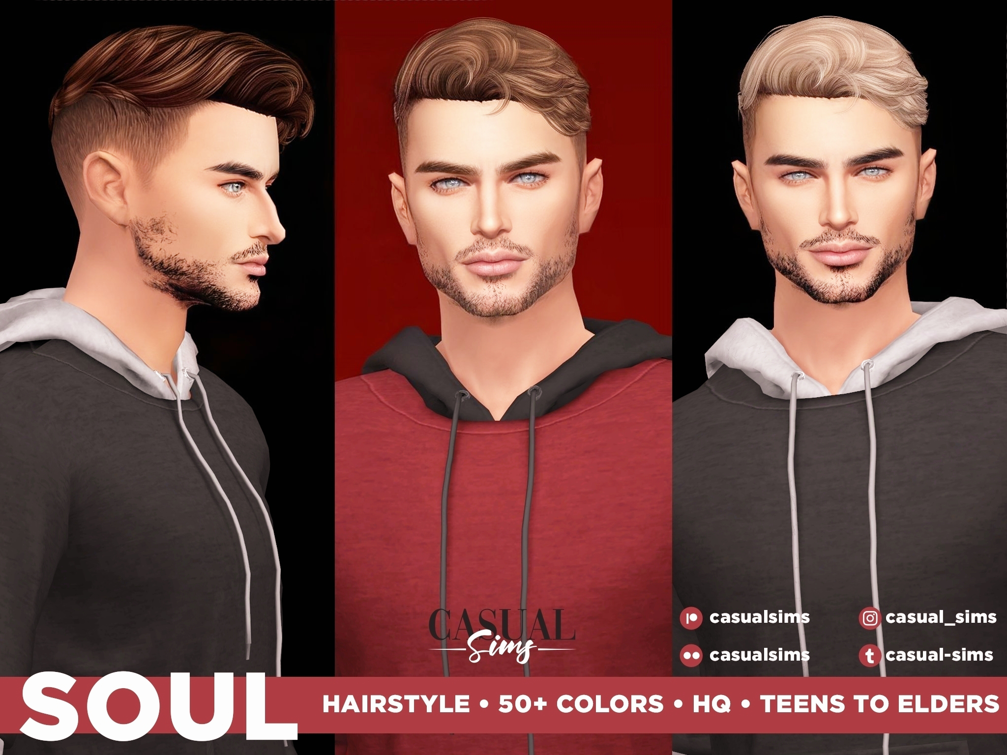 Мужская прическа - Soul Hairstyle для Симс 4. Скачать мод