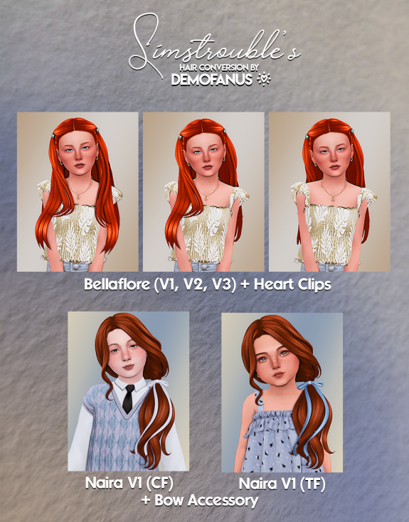 Набор детских причесок - Simstrouble Hair Conversion (Toddler, Child) для Симс 4. Скачать мод