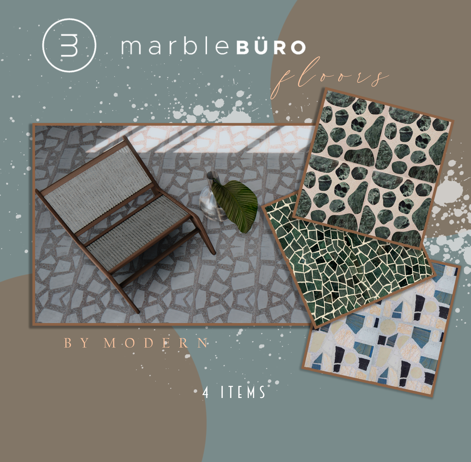 Напольное покрытие (камень) - Marble Buro Floors для Симс 4. Скачать мод