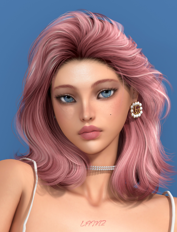 Natural Wavy Hairstyles 001F by LAMZ для Симс 4. Скачать мод