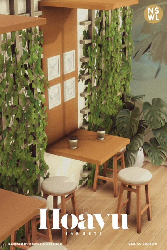 NoStyleXWoodland - Hoåvu Bar Sets для Симс 4. Скачать мод
