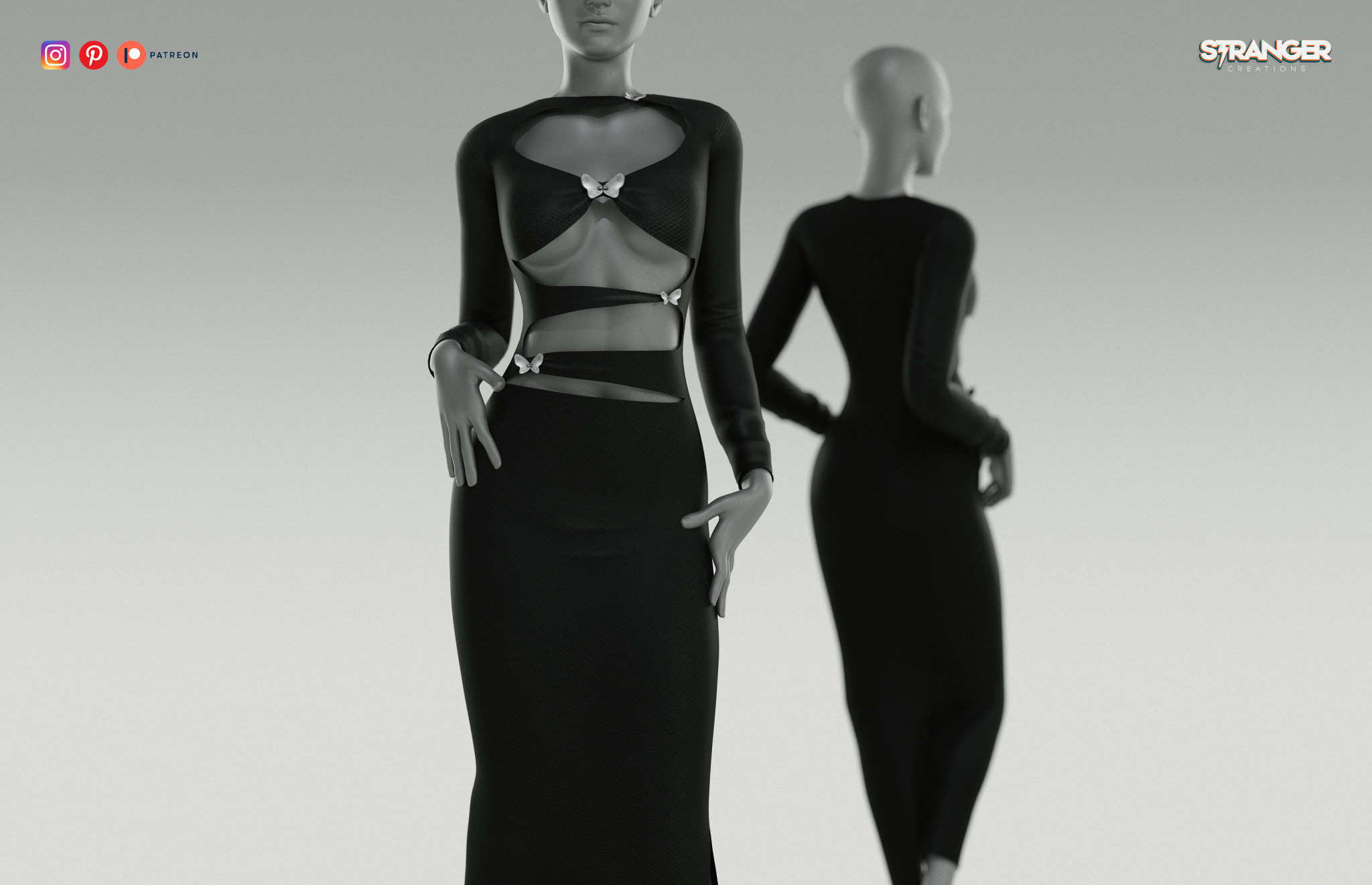Платье - Aya Muse FW23 Atalo Dress  для Симс 4. Скачать мод