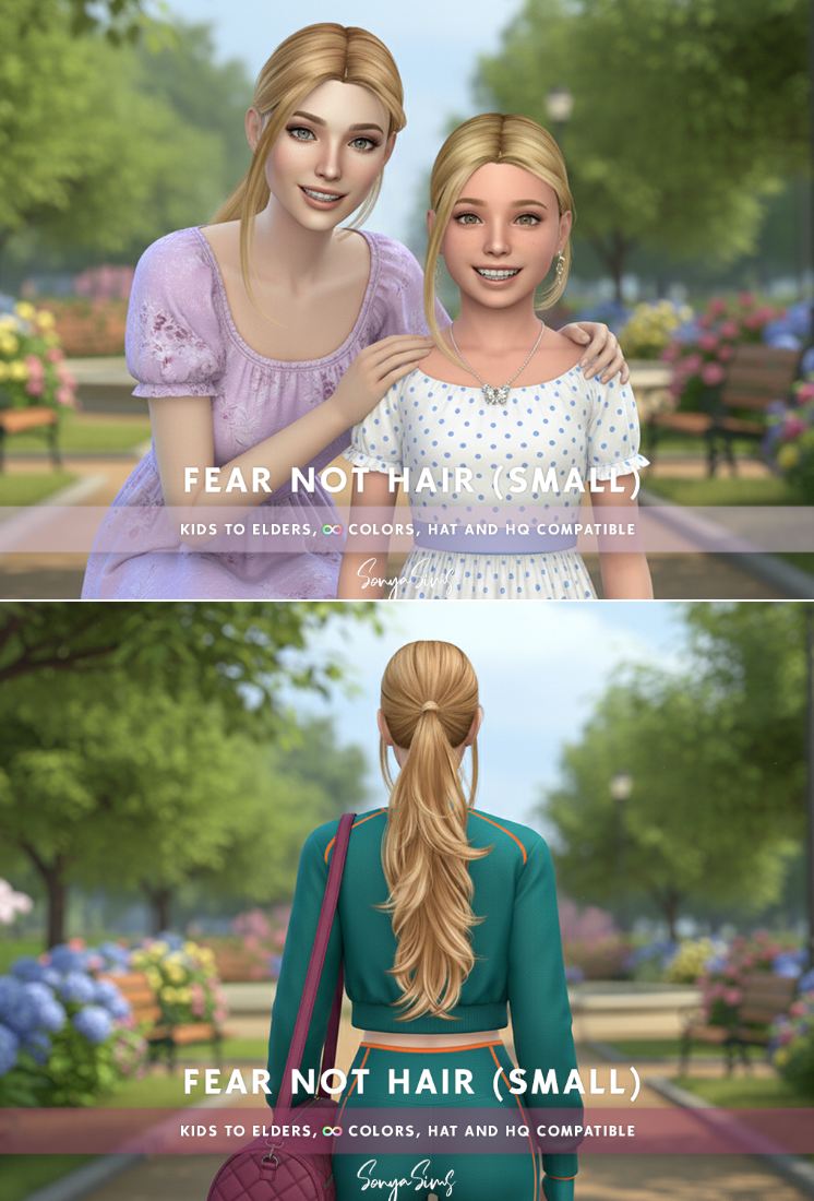 Прическа - Fear Not Hair (Smaller) для Симс 4. Скачать мод  Прическа - Fear Not Hair (Smaller) для Симс 4. Скачать мод