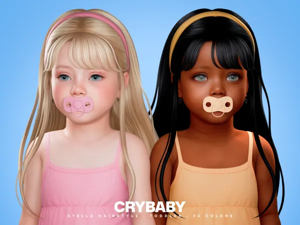 Прическа с ободком - Stella Hairstyle + Headband I Toddler для Симс 4. Скачать мод