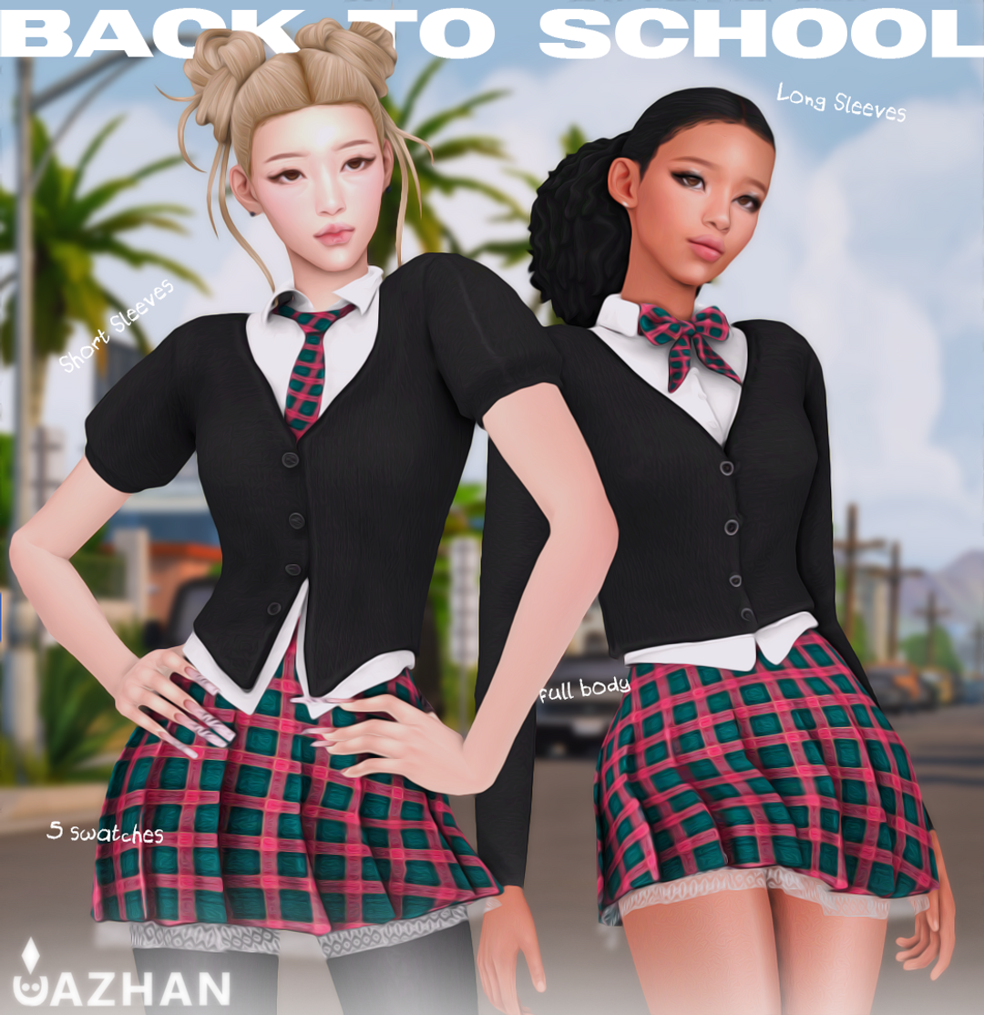 Сет женской одежды - BACK TO SCHOOL для Симс 4. Скачать мод