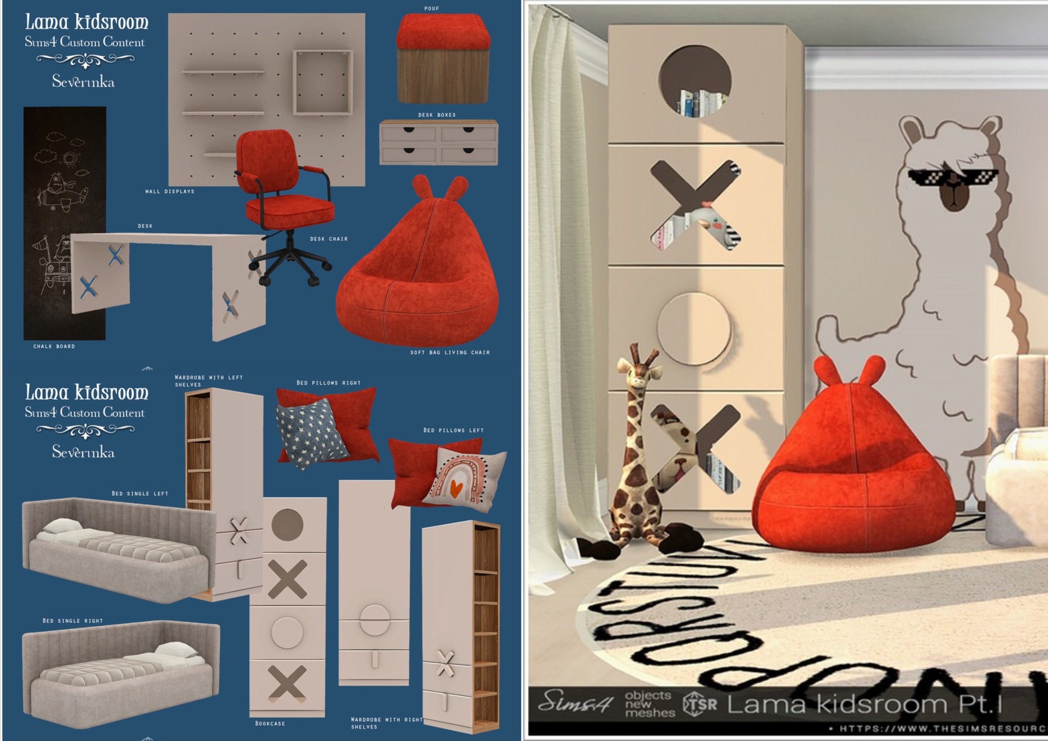 Severinka_ - Lama kidsroom  для Симс 4. Скачать мод