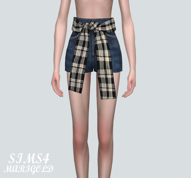 Шорты - HW3 Tied Hot Pants для Симс 4. Скачать мод