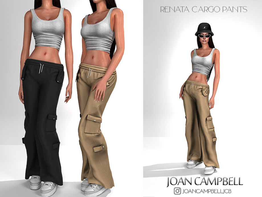 Штаны - RENATA CARGO PANTS для Симс 4. Скачать мод