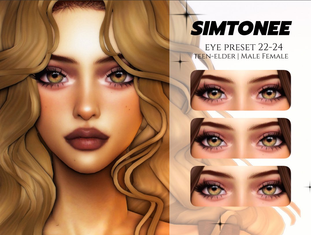 Simtonee - Eye Preset 22-24 для Симс 4. Скачать мод