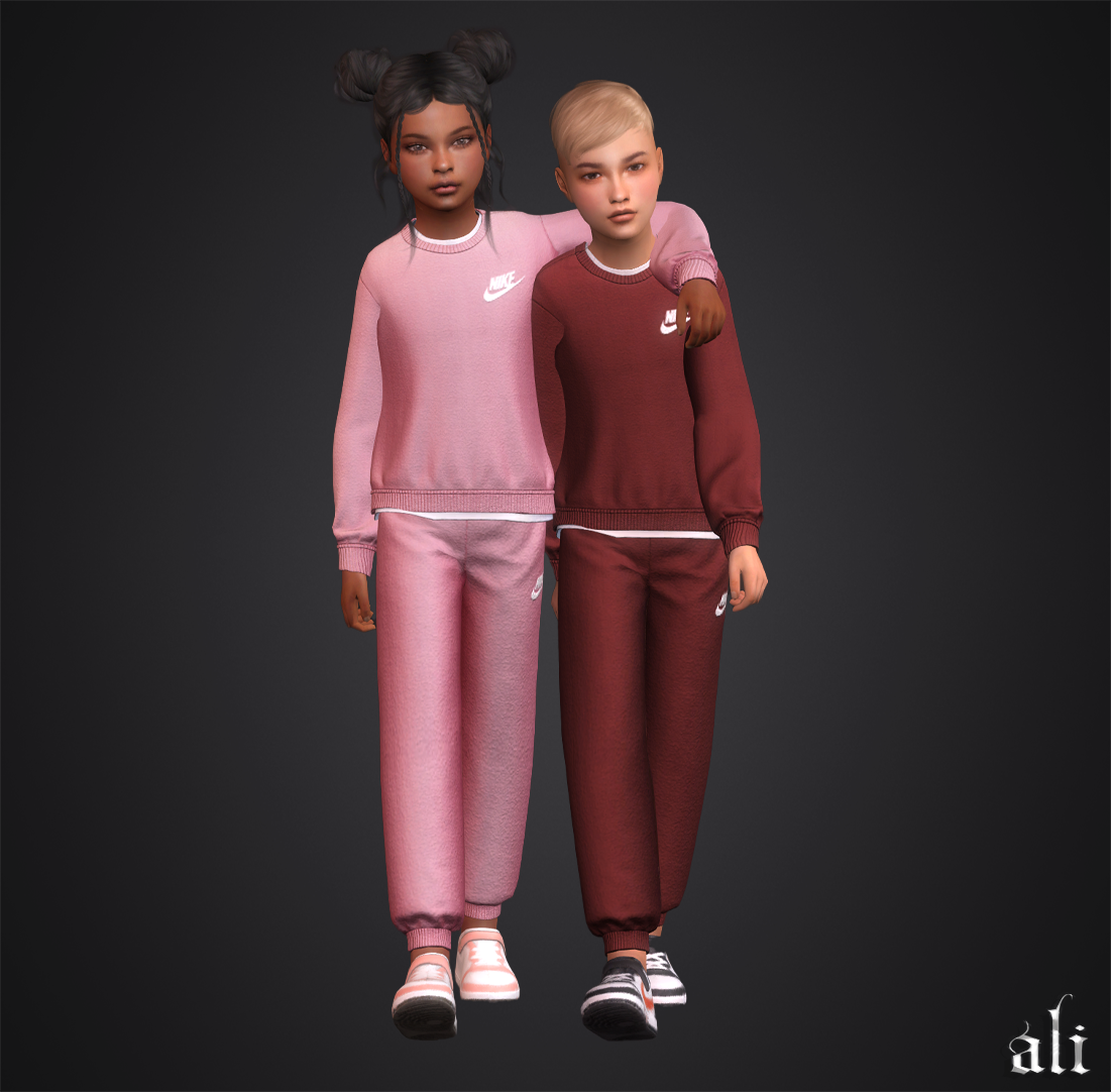 Спортивный комплект одежды для детей - NIKE outfit (child) DEC2024 для Симс 4. Скачать мод