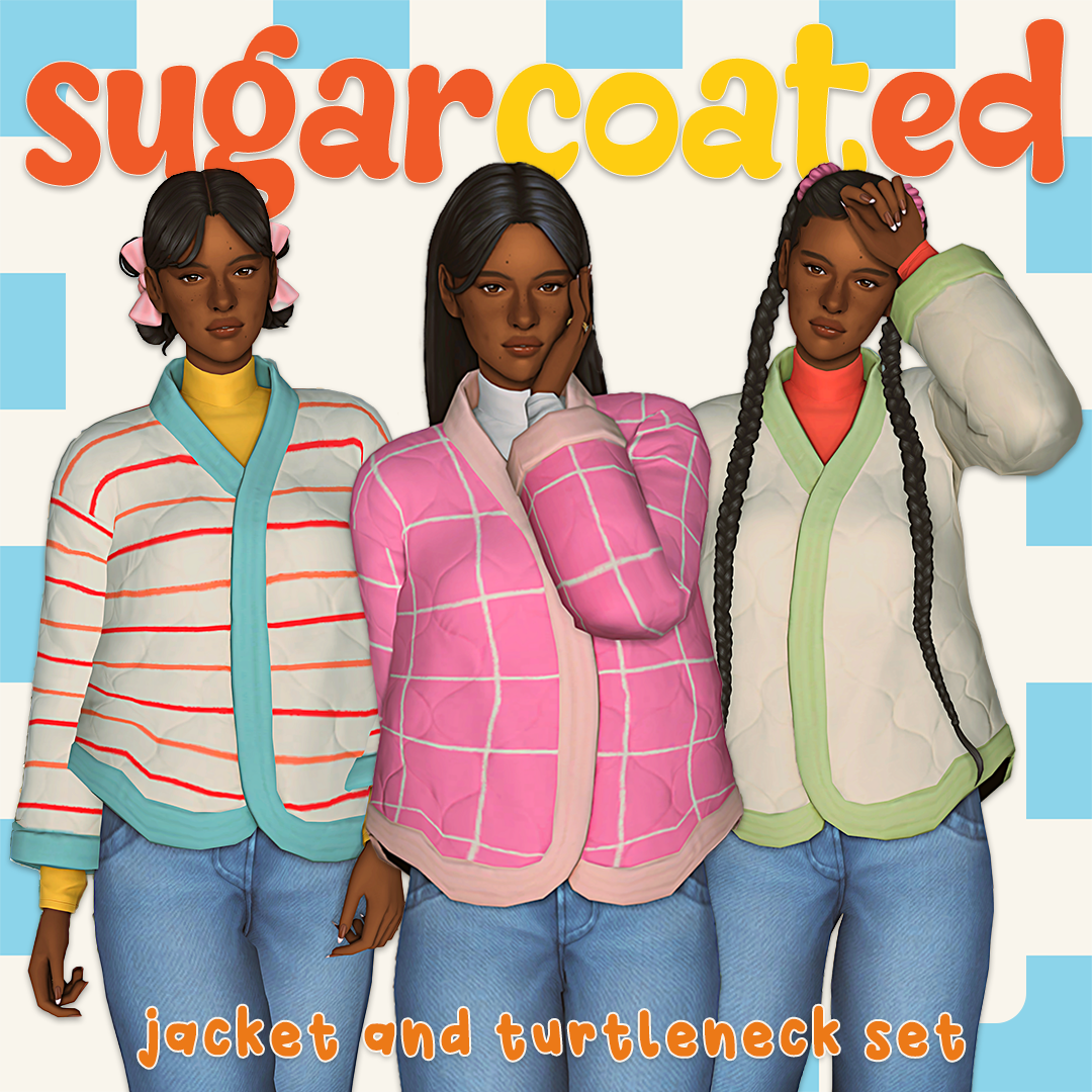 🍭sugarcoated jacket + turtleneck set для Симс 4. Скачать мод