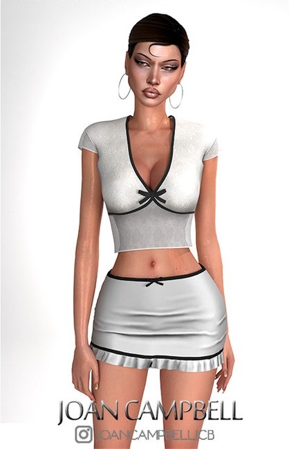 Топ и юбка - ROMMY TOP & ROMMY SKIRT для Симс 4. Скачать мод