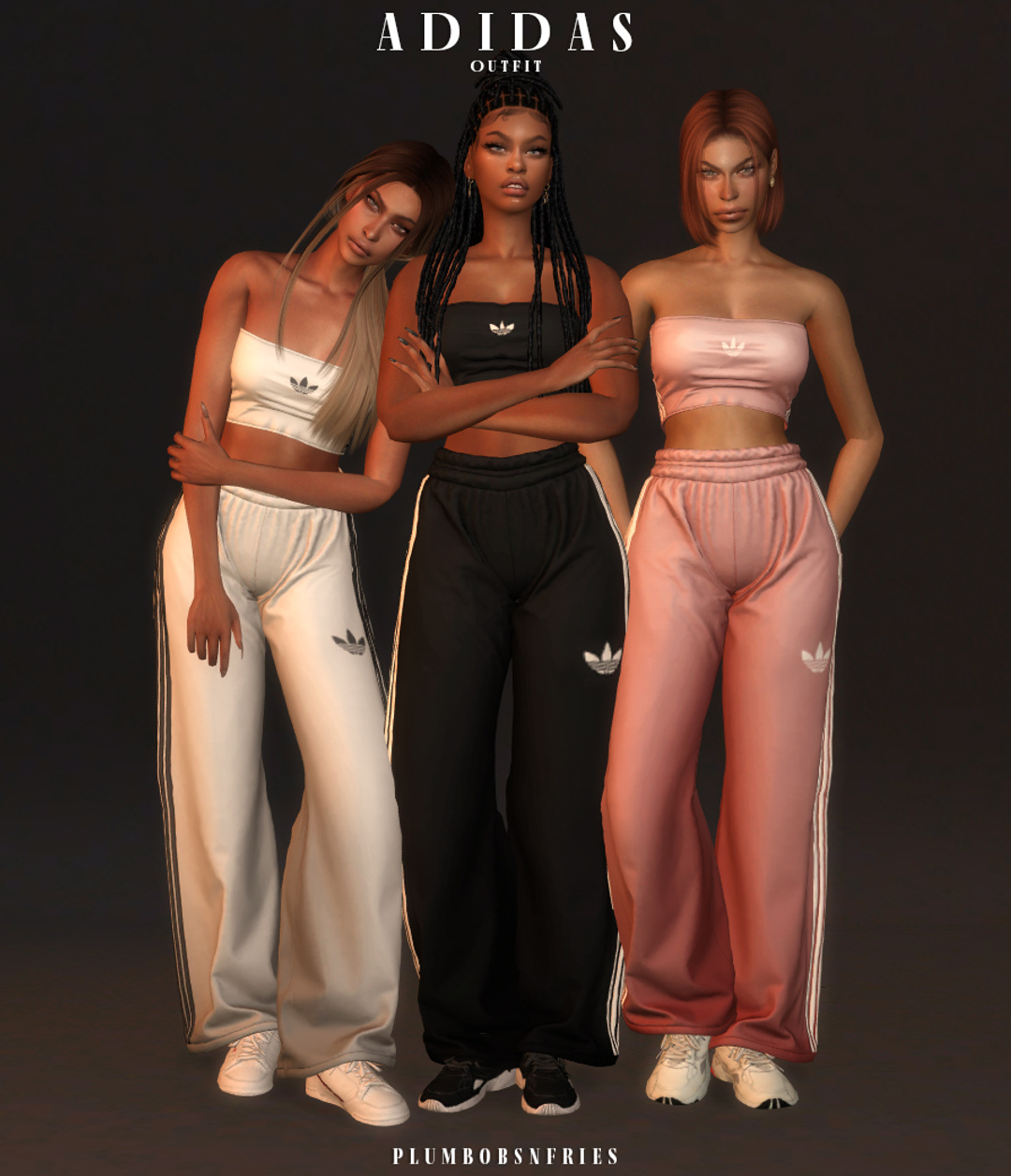 топ и штаны - adidas outfit для Симс 4. Скачать мод
