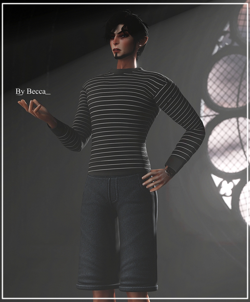 Водолазка и шорты - Pugsley Addams Pants & Sweater для Симс 4. Скачать мод