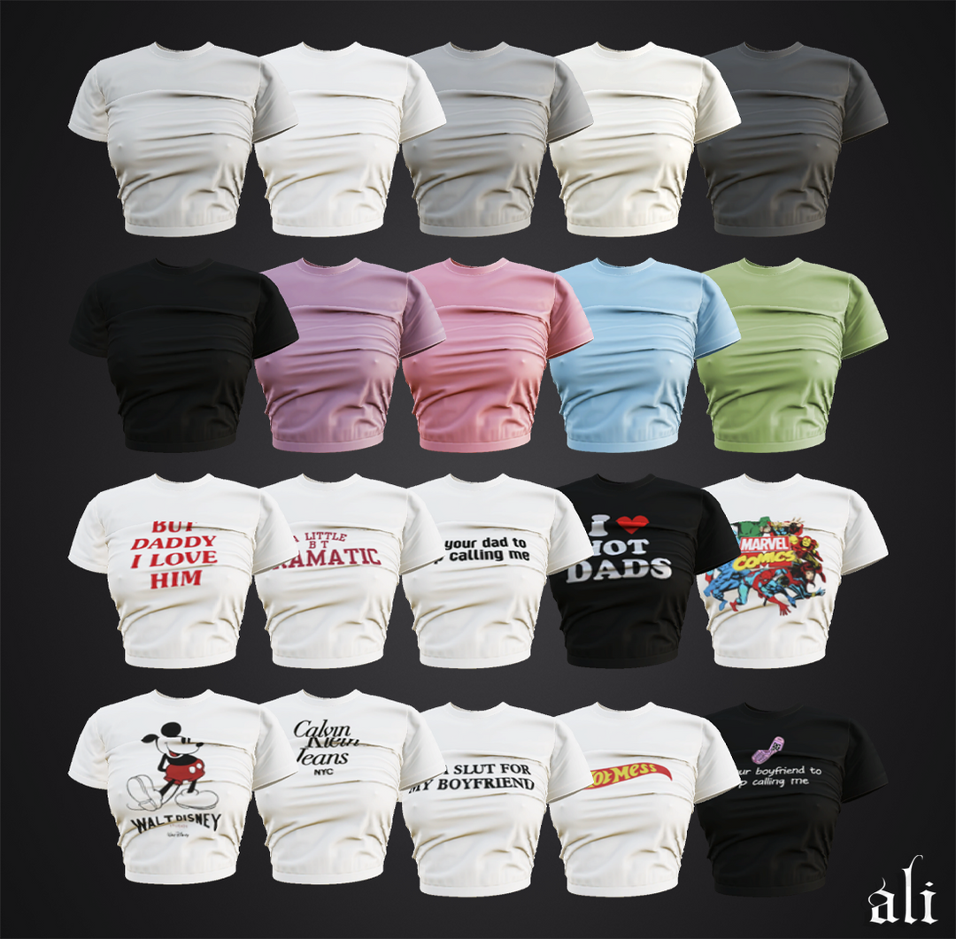 Женская футболка - AMBER top AUG2025 для Симс 4. Скачать мод