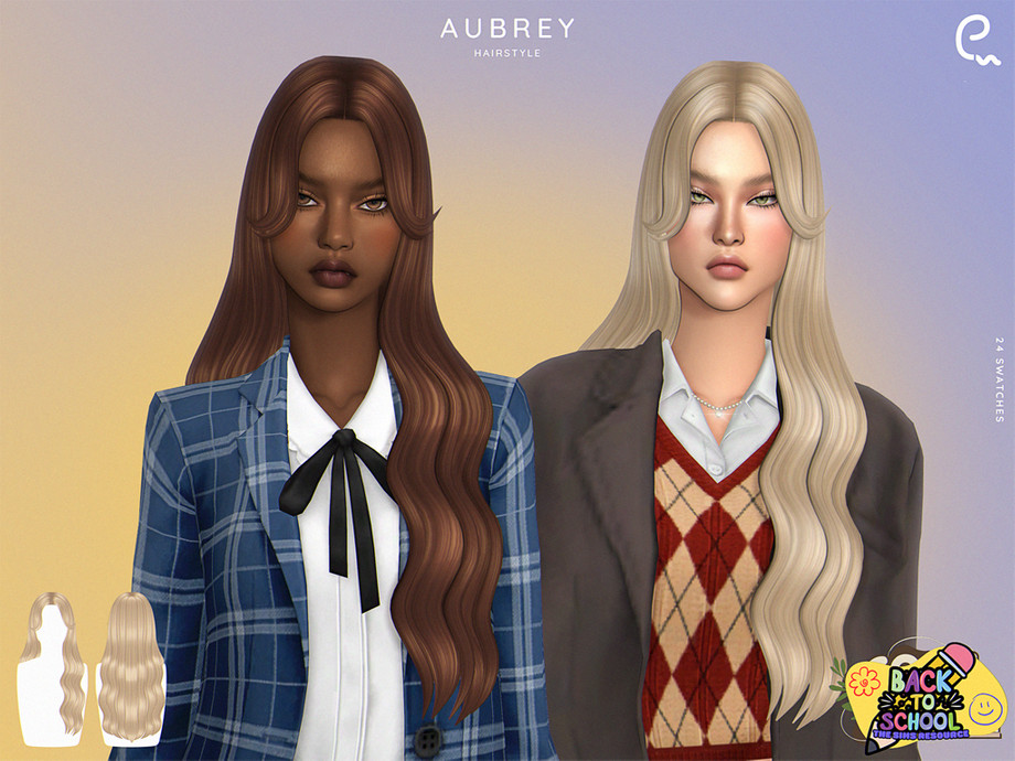 Женская прическа - Aubrey Hairstyle для Симс 4. Скачать мод