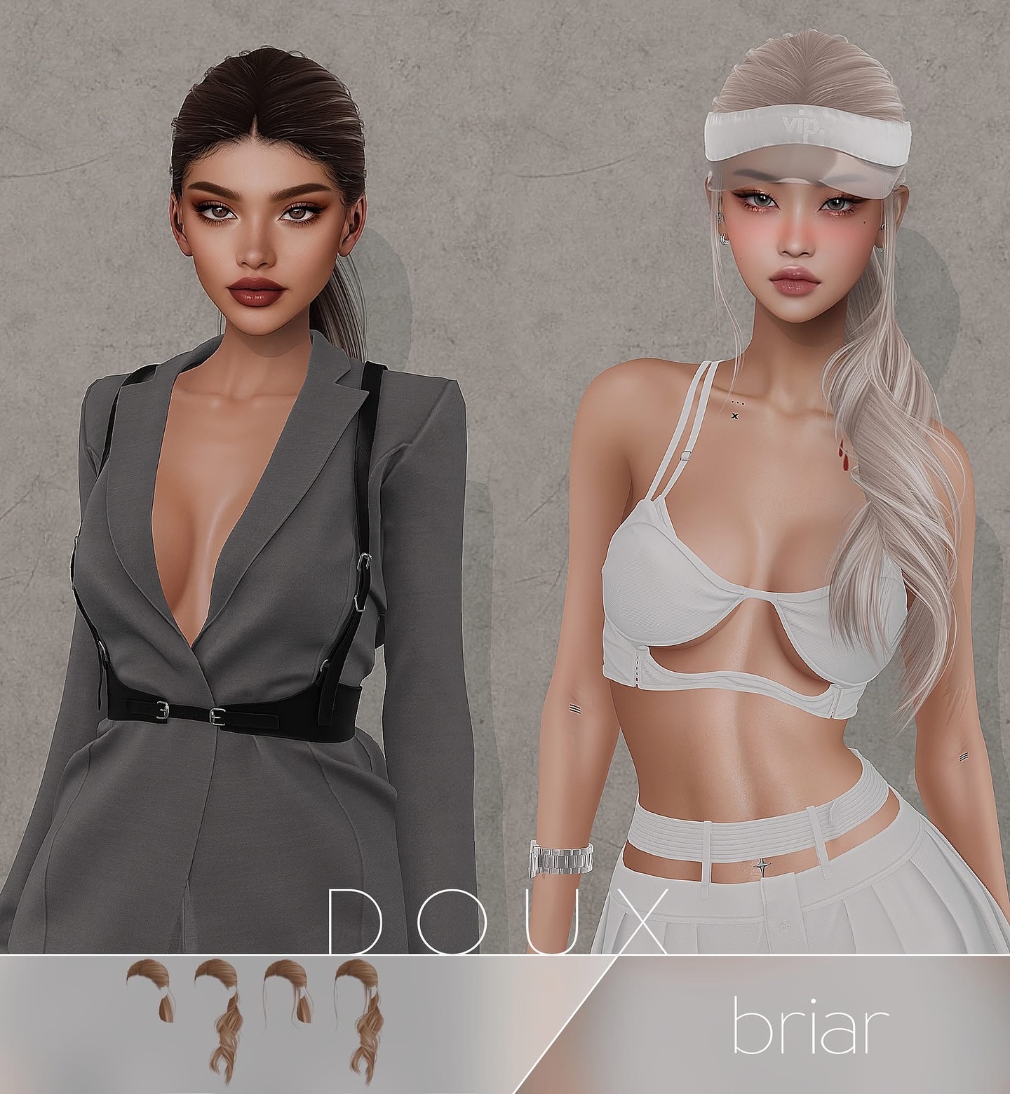 Женская прическа - Briar Hairstyle (V1, V2) для Симс 4. Скачать мод