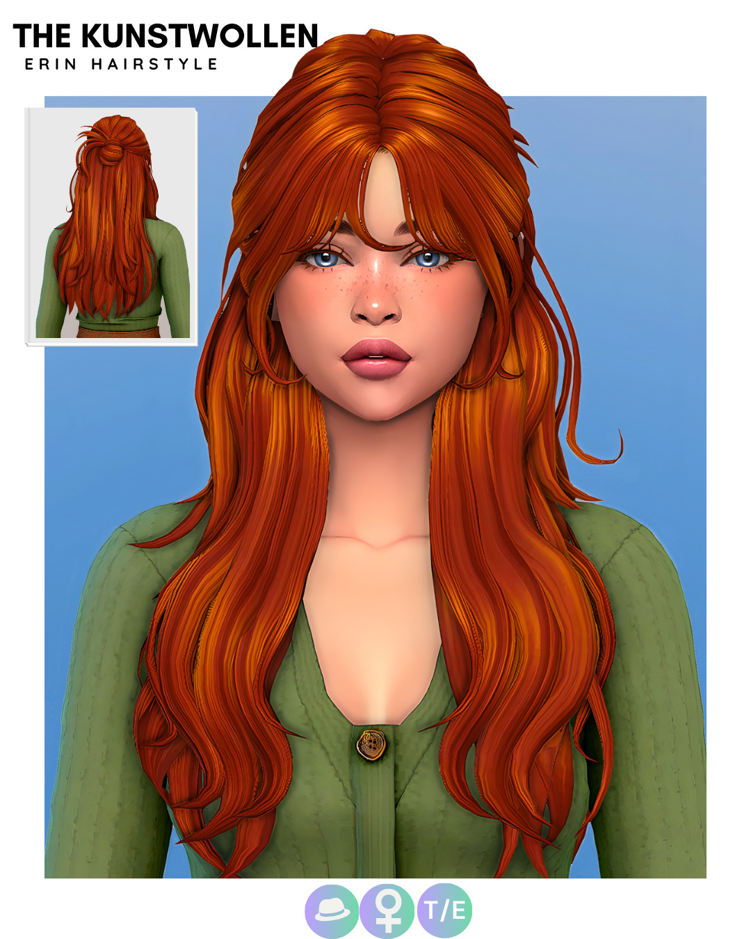 Женская прическа - Erin hairstyle для Симс 4. Скачать мод