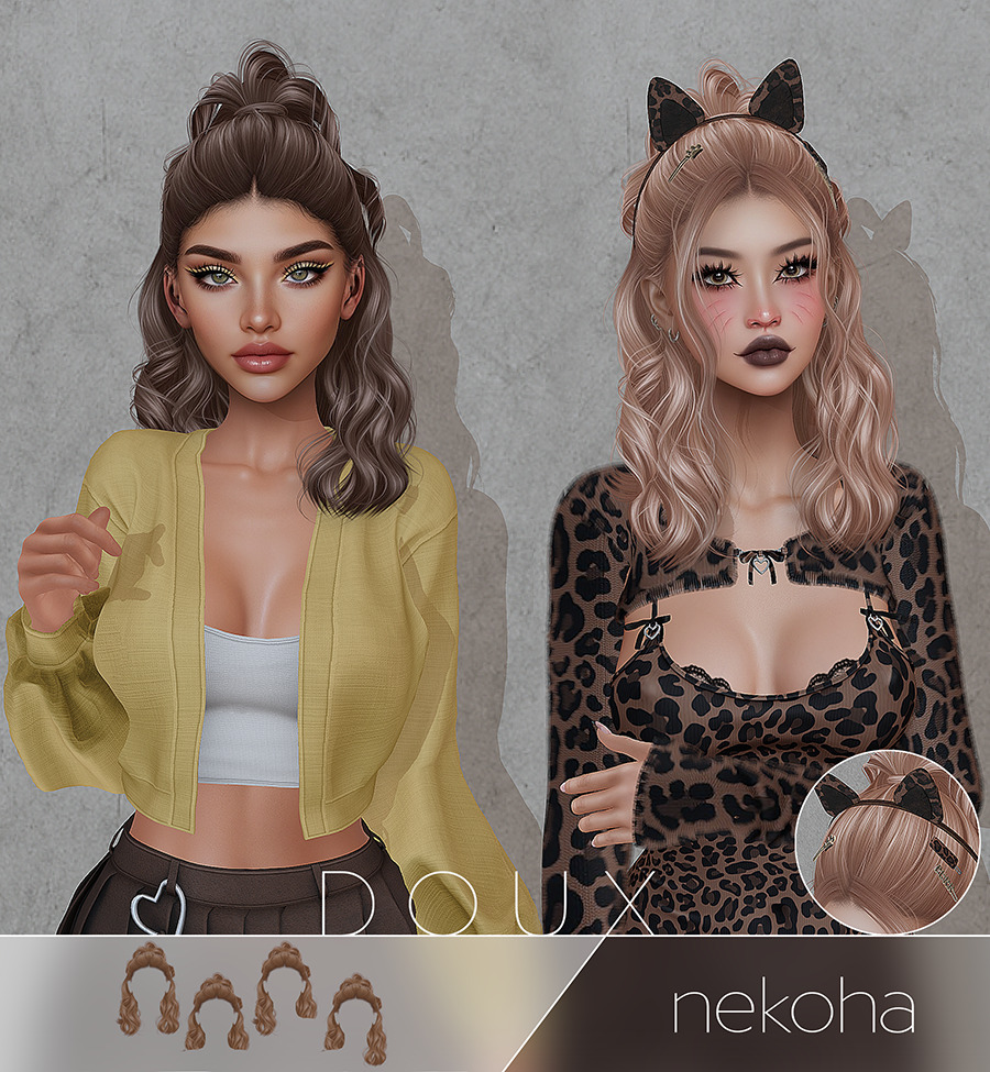 Женская прическа - Nekoha Hairstyle (V1, V2) для Симс 4. Скачать мод
