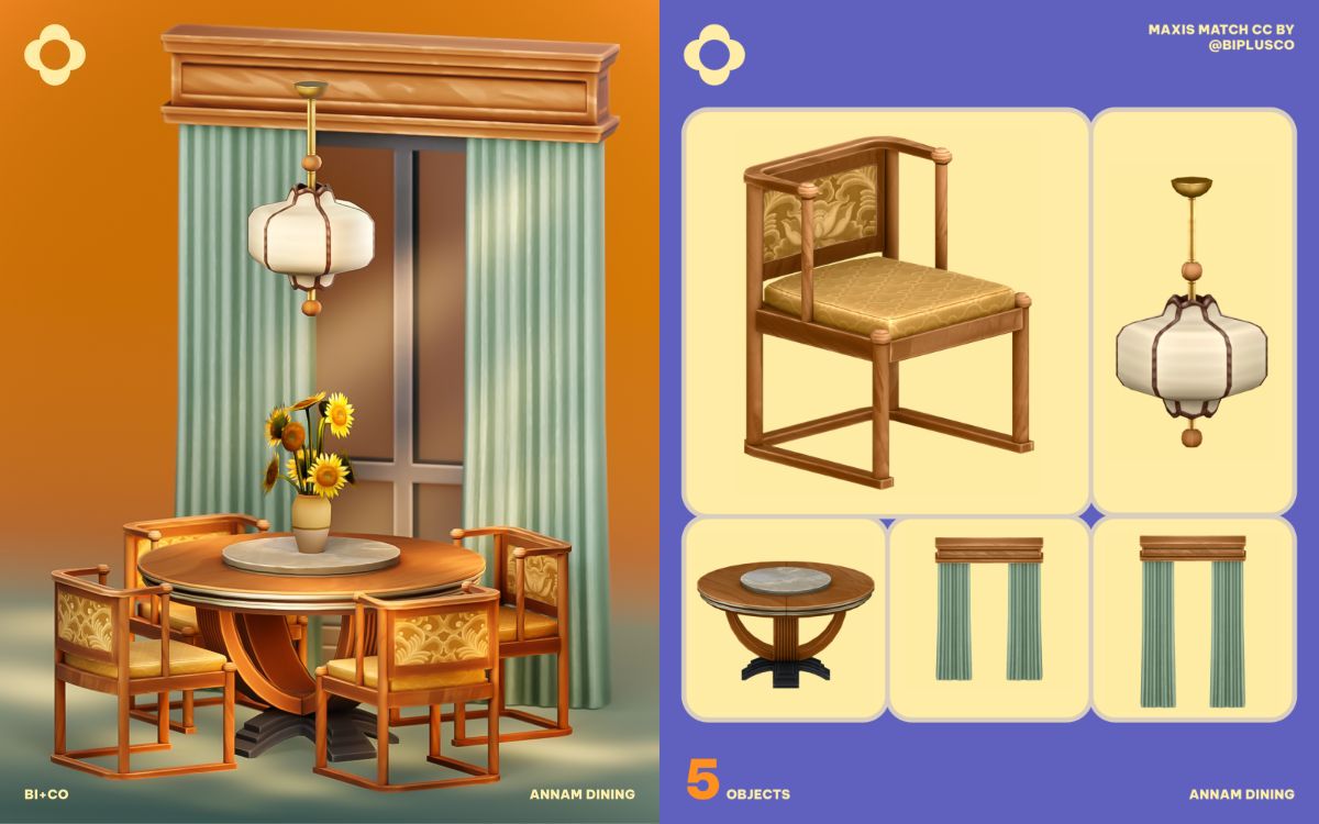 Annam Dining 🍜 by BIplusCO для Симс 4. Скачать мод