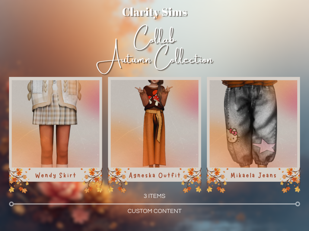 Autumn Collection Collab - 3 items для Симс 4. Скачать мод Картинка мода