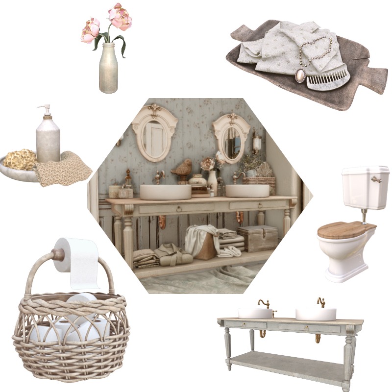 Baumgarten - Primrose Cottage - Toilet room для Симс 4. Скачать мод Картинка мода