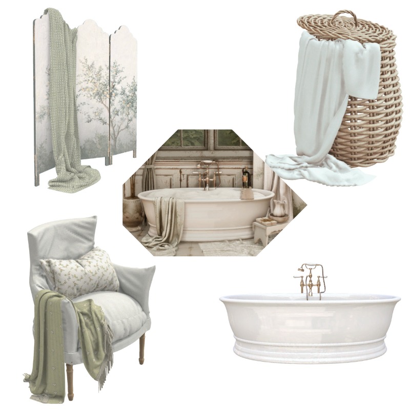 Baumgarten - Primrose Cottage - Tub room для Симс 4. Скачать мод Картинка мода