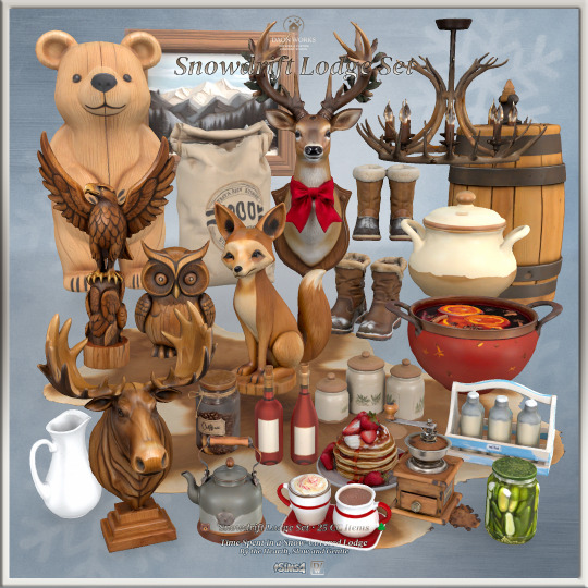 ️DaonWorks - Snowdrift Lodge Set️ для Симс 4. Скачать мод Картинка мода