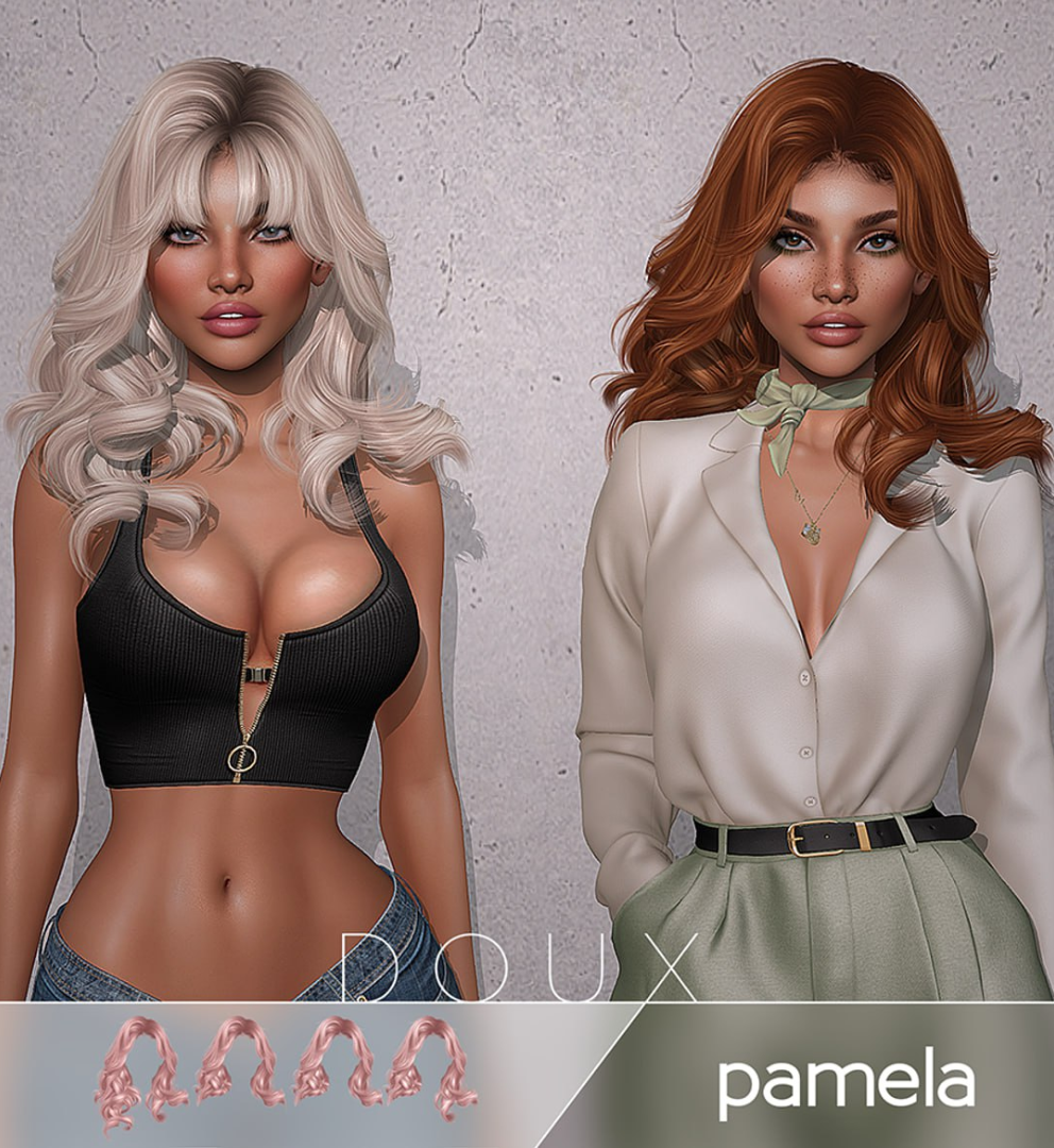 Doux - Poll's Winner Pamela Hairstyle V2 для Симс 4. Скачать мод