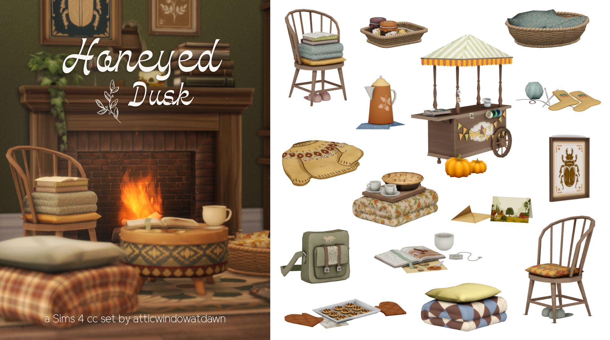 Honeyed Dusk 🍂atticwindowatdawn для Симс 4. Скачать мод