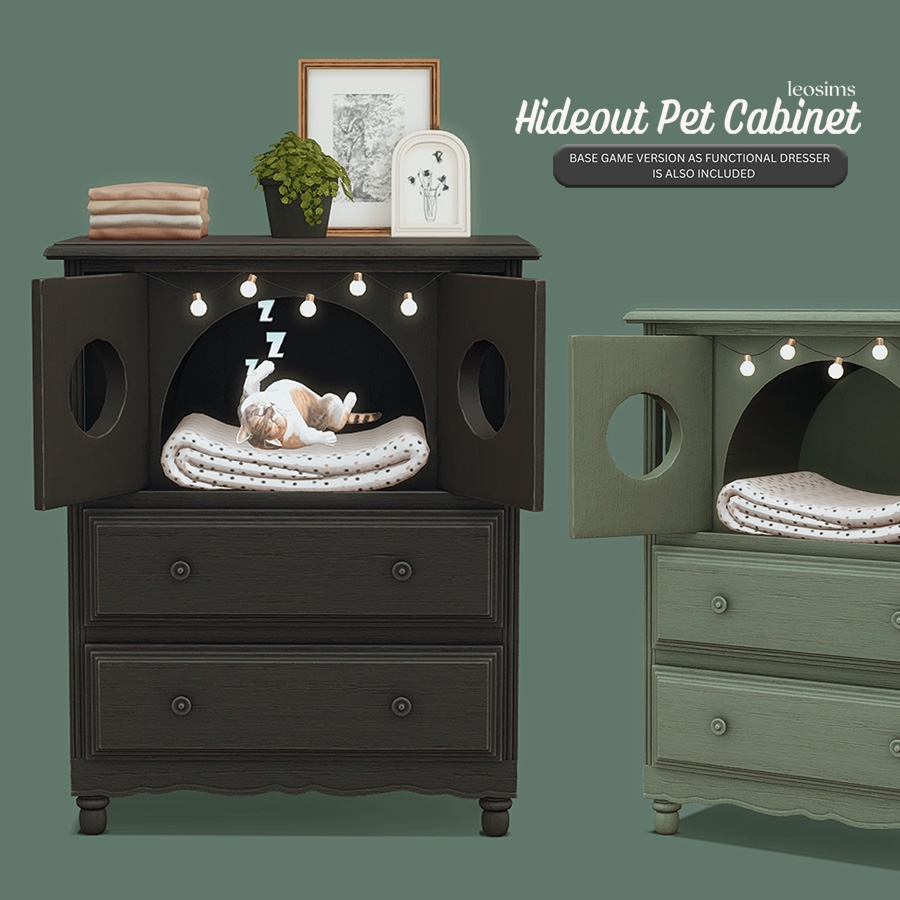 🦦Leosims - Hideout Pet Cabinet для Симс 4. Скачать мод