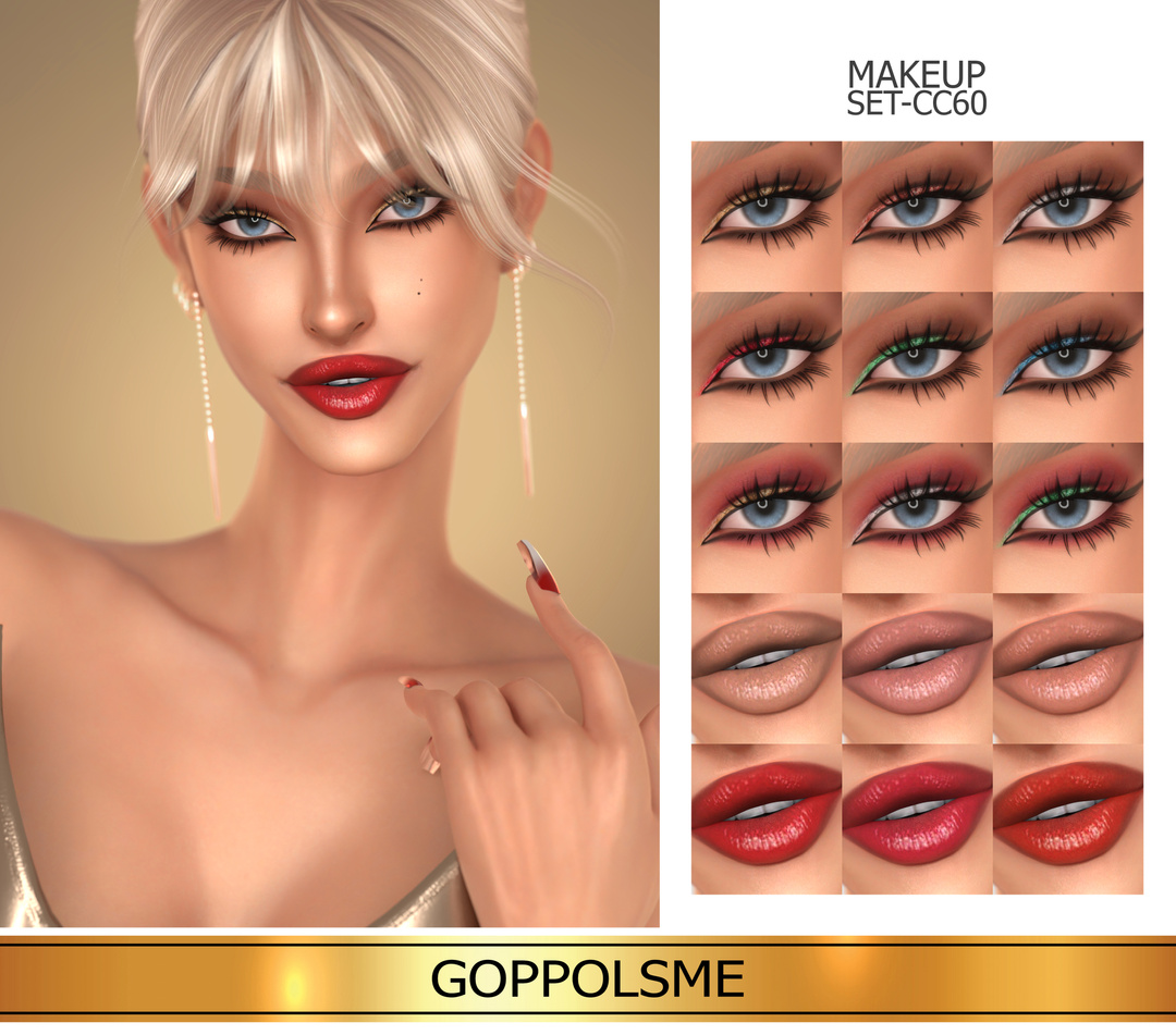 MAKEUP SET CC60 - GoppolsMe для Симс 4. Скачать мод Картинка мода