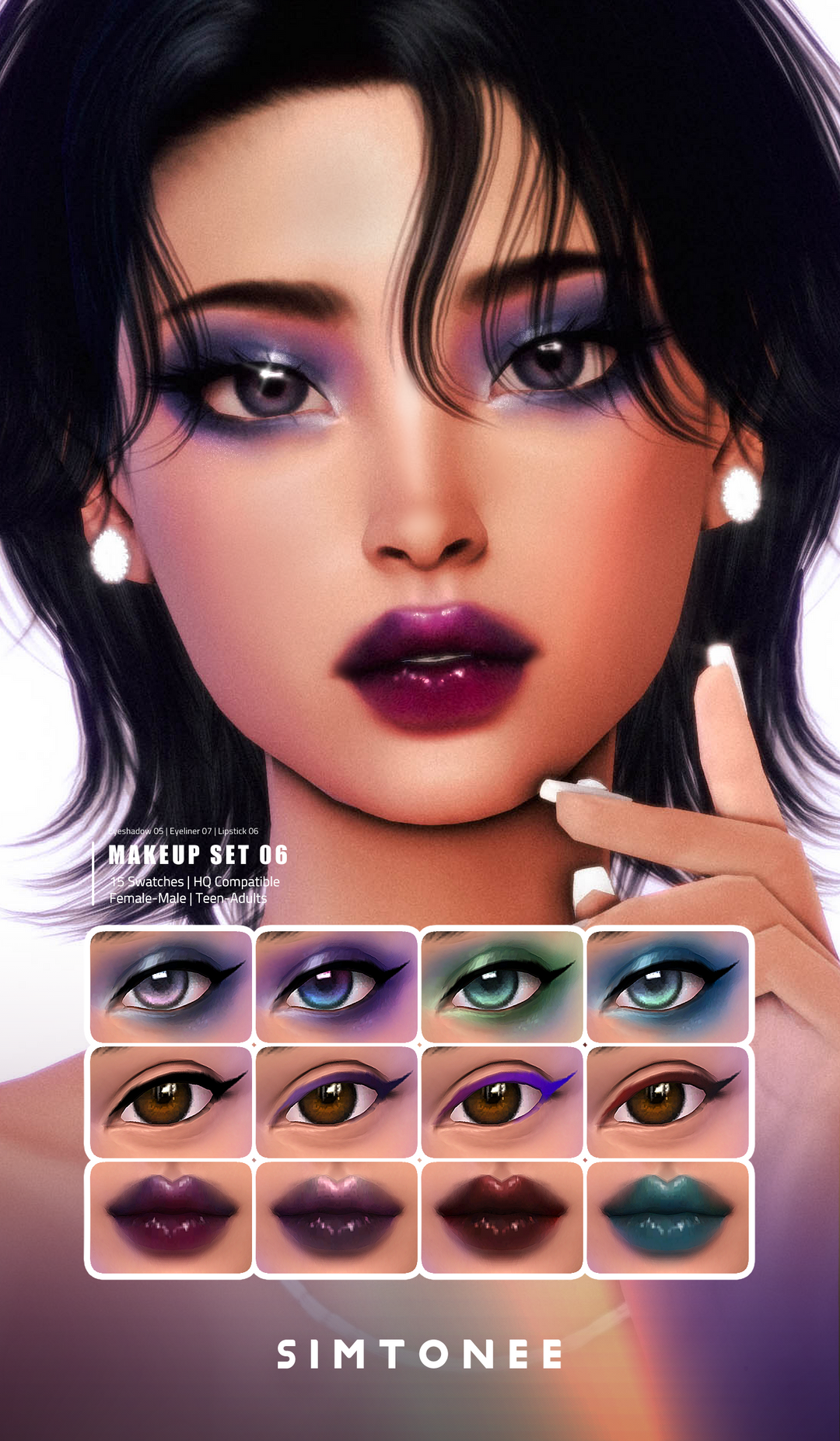 ིྀНабор для макияжа - Simtonee - Makeup Set 06 для Симс 4. Скачать мод Картинка мода