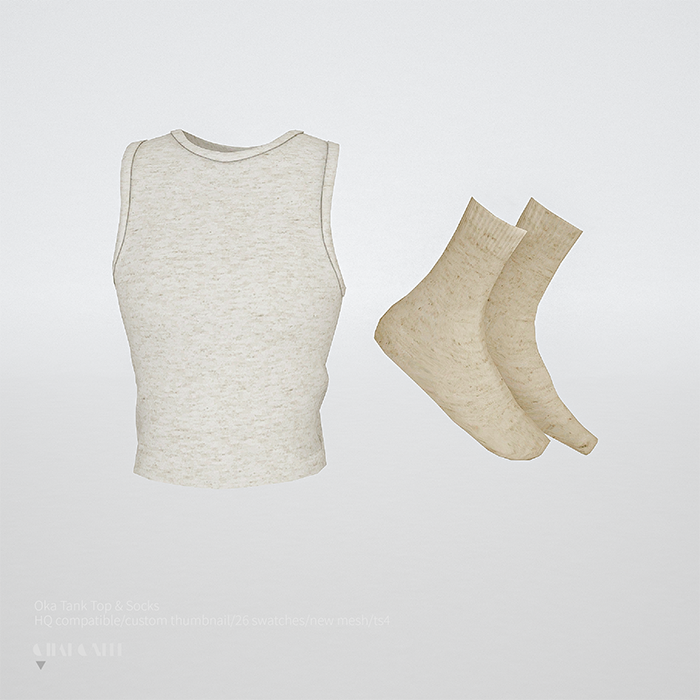 Oka Tank Top & Socks для Симс 4. Скачать мод