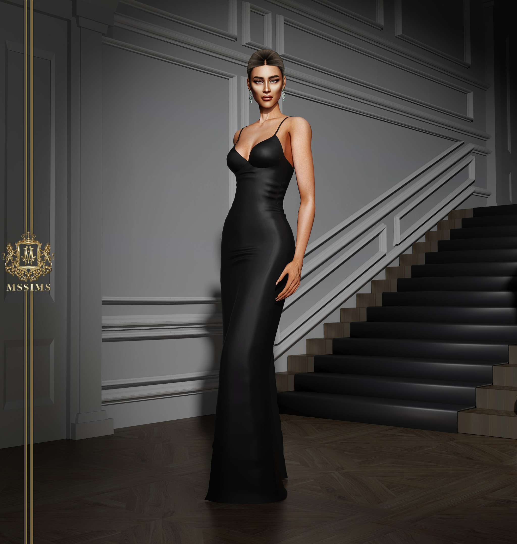 Платье - MARS BERGMAN ERA DRESS для Симс 4. Скачать мод