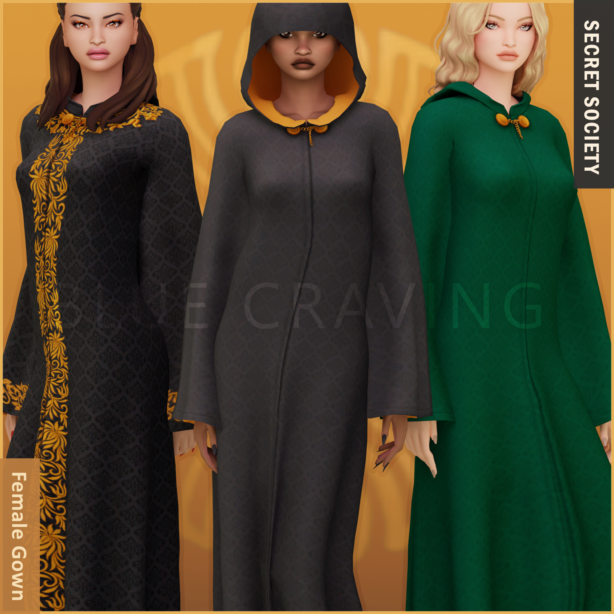 Secret Society Collection - Female Gown для Симс 4. Скачать мод Картинка мода