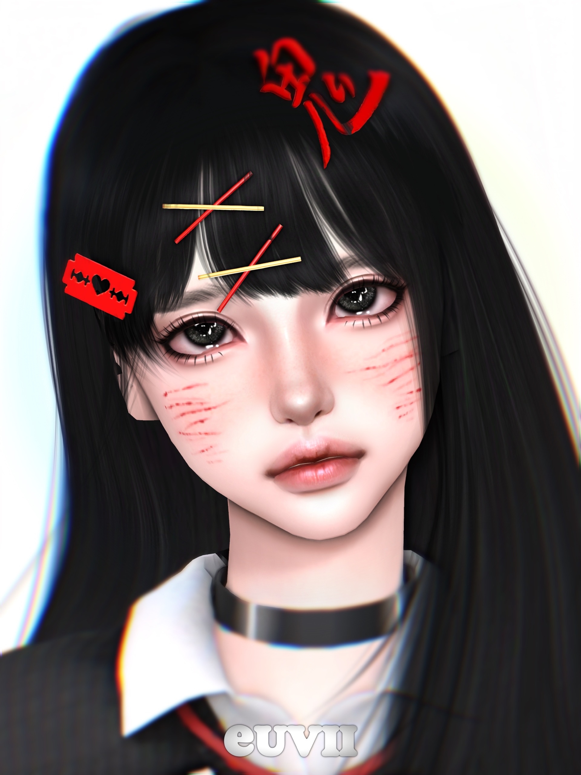 "X" face tatto для Симс 4. Скачать мод