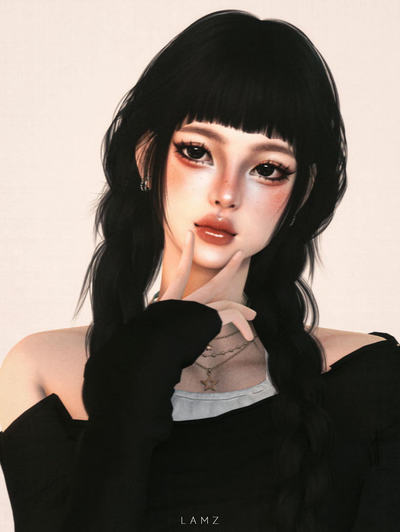 Женская прическа - Luna‘s Whispers Hairstyles_001F для Симс 4. Скачать мод