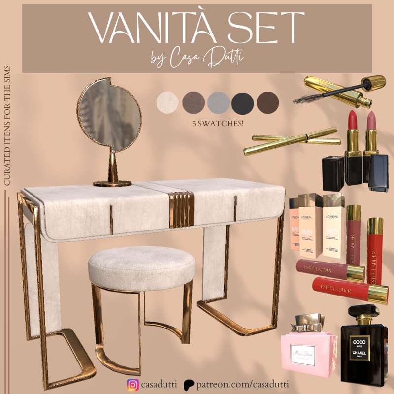 Casa Dutti - Vanità set для Симс 4. Скачать мод Картинка мода