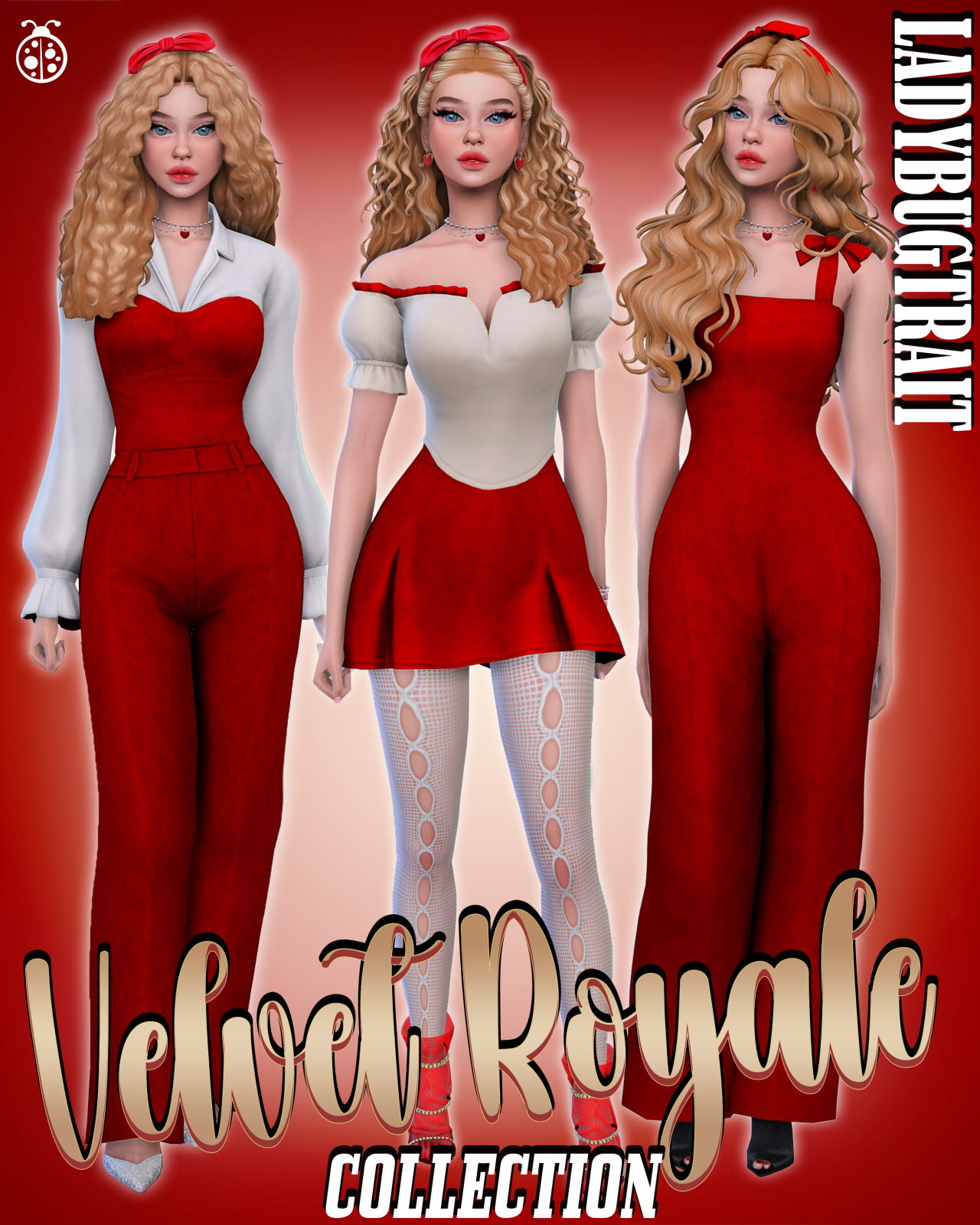 Комплект женской одежды - Ladybugtrait - Velvet Royale Collection —✨ для Симс 4. Скачать мод Картинка мода