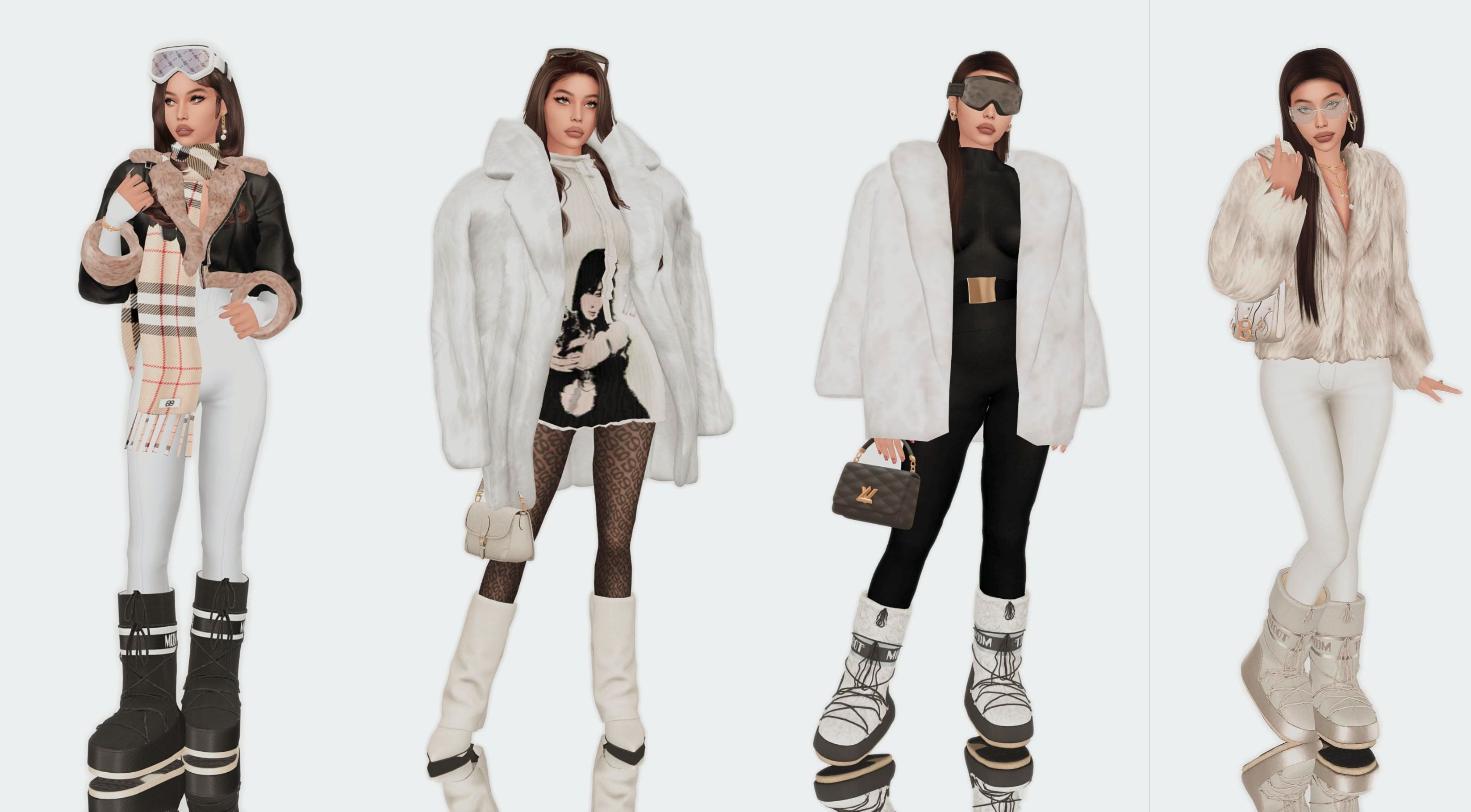 Образы для зимы 泥APRÈS SKI LOOKBOOK W/ MARIE для Симс 4. Скачать мод Картинка мода