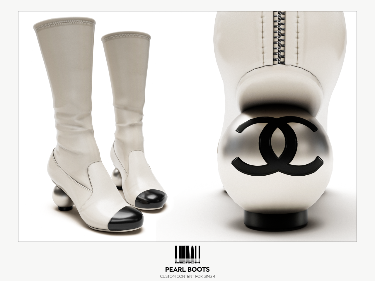 Сапоги - MERCH - Pearl Boots для Симс 4. Скачать мод Картинка мода