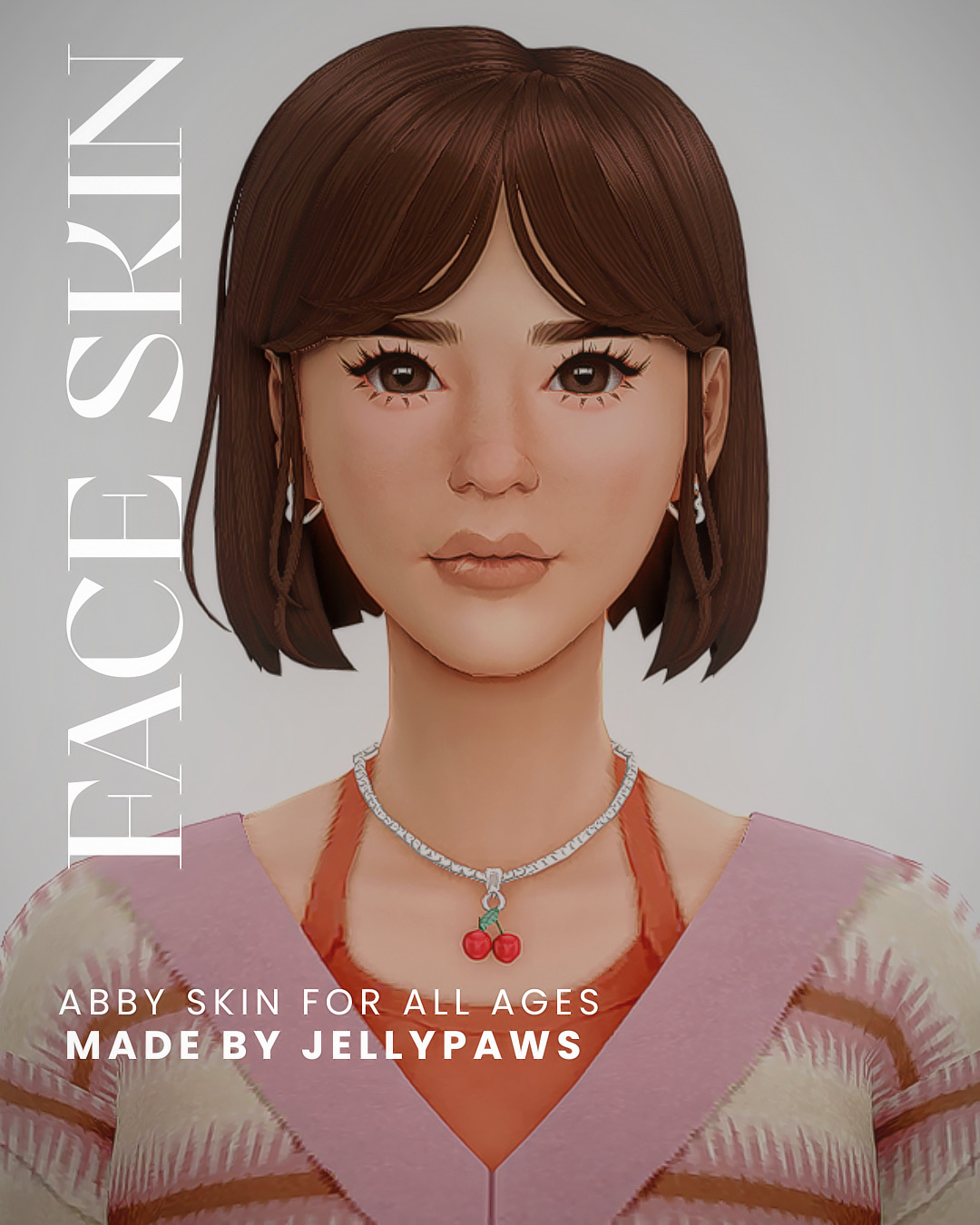 Скинтон - Jellypaws - Abby Face Skin для Симс 4. Скачать мод Картинка мода