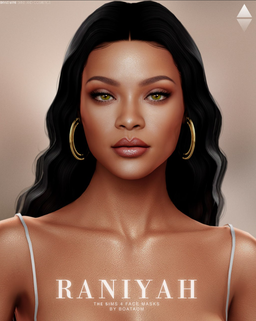 BoatAom - Raniyah Face Mask & Makeup Collection для Симс 4. Скачать мод Картинка мода