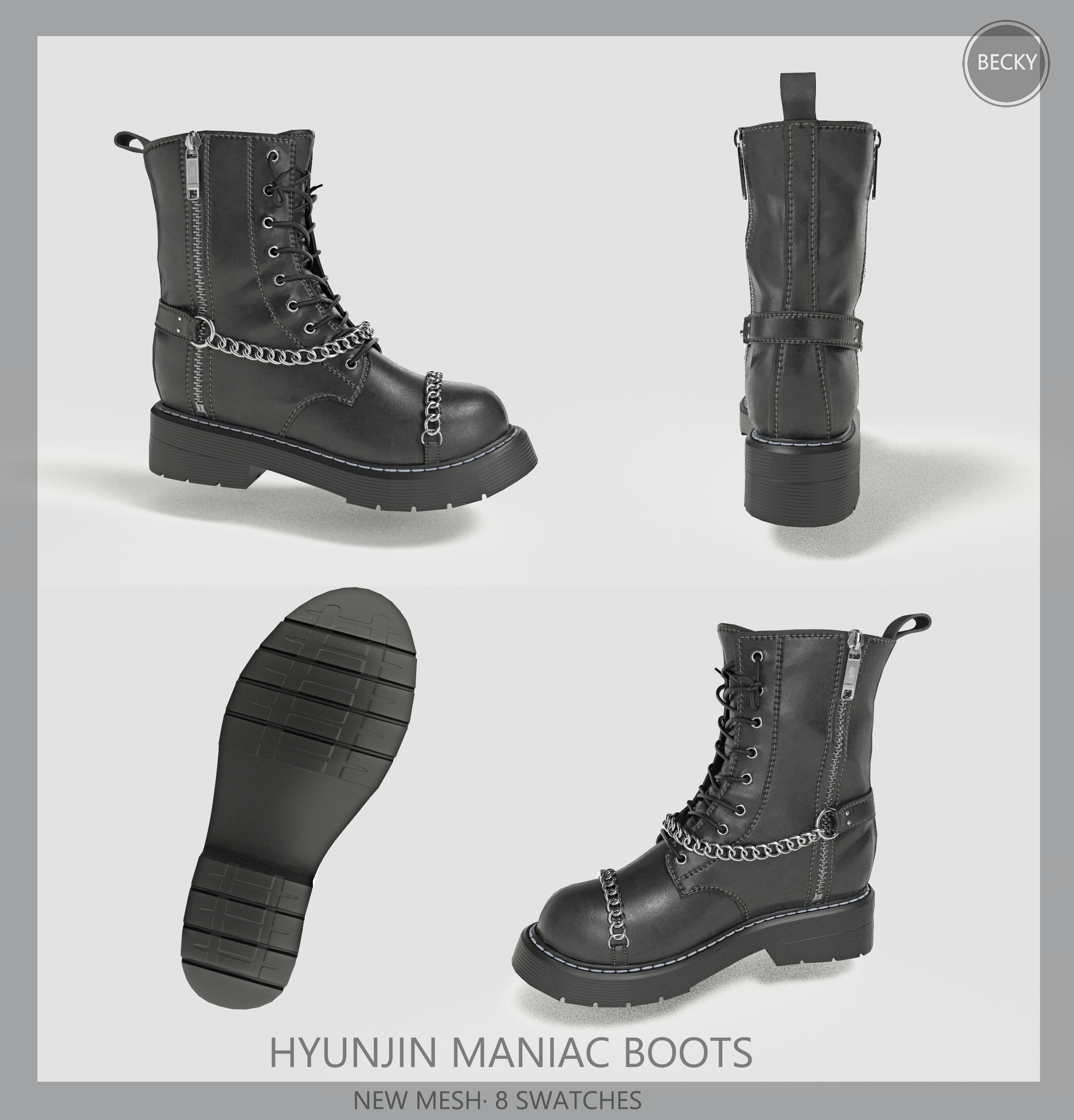 Ботинки - HHJ MANIAC BOOTS для Симс 4. Скачать мод Картинка мода
